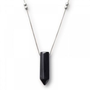 Alex and Ani Sterling Silver Onyx Necklace